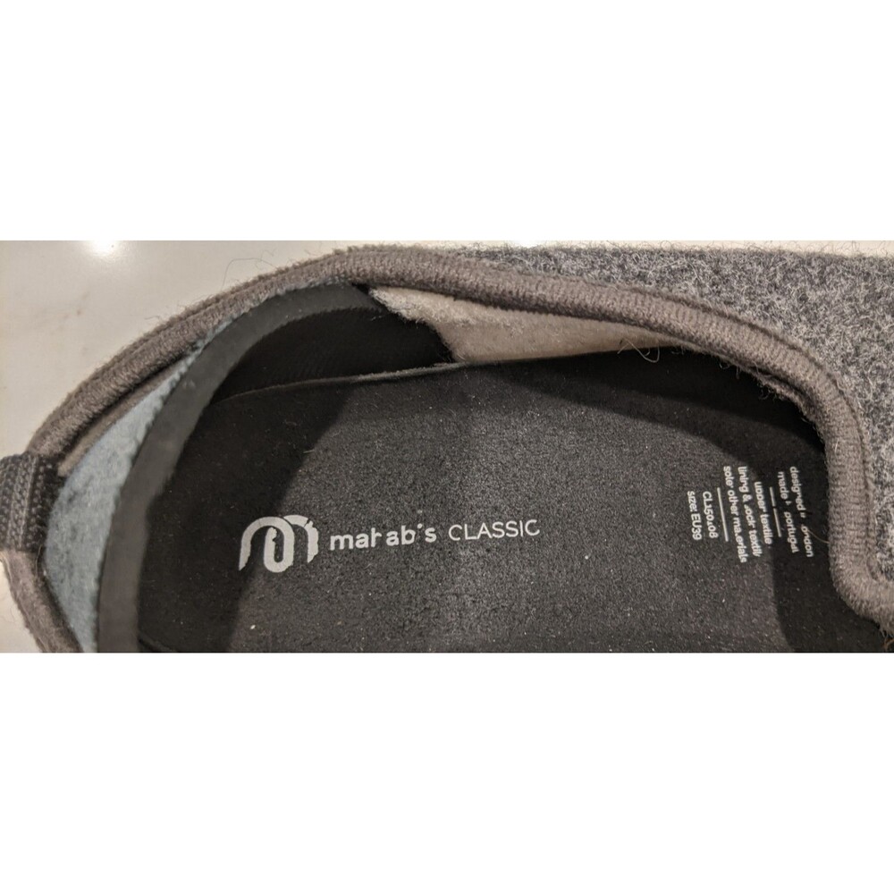 Mahabis Classic Gray Felt Shearling Detachable Slipper Women Size 39/ US 8 - Picture 12 of 12